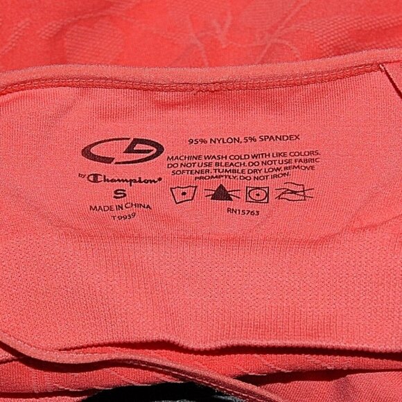Champion Sz S Peach Nylon Spandex Criss Cross Back Active Wear Top - Picture 5 of 5